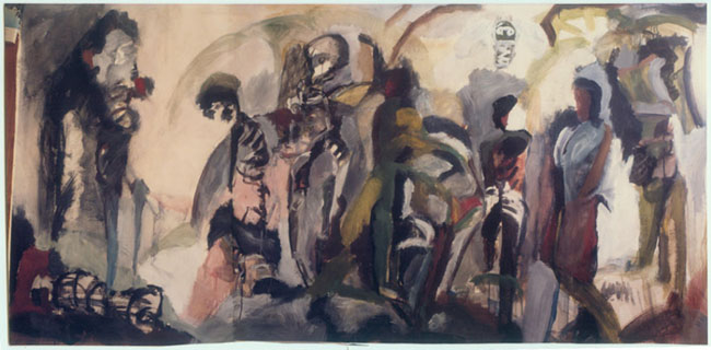 Michael Kravagna - Acylic,pigments on paper, 150x300, 1982