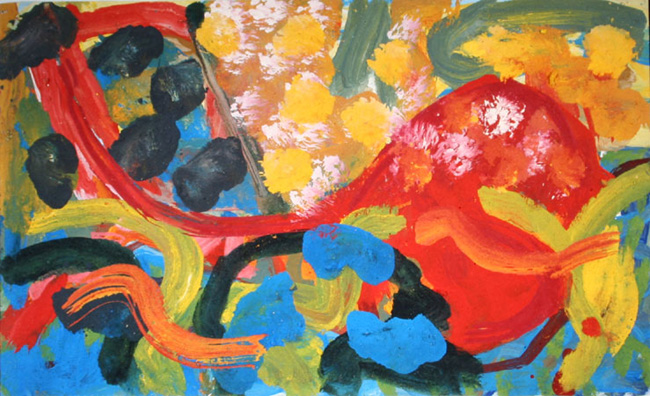 Michael Kravagna - Eggtempera on paper, 18x30, 1990